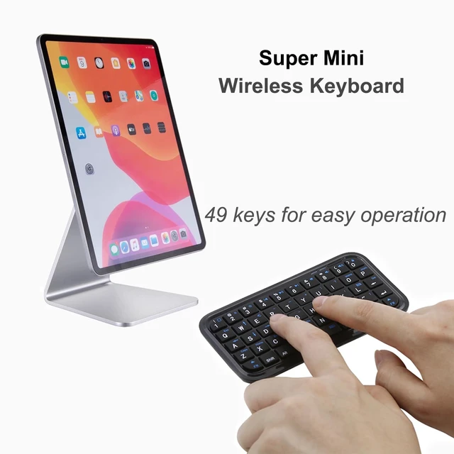Alt view image 4 of 6 - Thanice 3.0 Bluetooth Keyboard,Rechargeable iPad Wireless Mini Silent Keyboard,Handle Pocket Travel Size Cordless Keyboard with 49 Keys for Smartphone,Notebook,Laptop,iPad,Mac