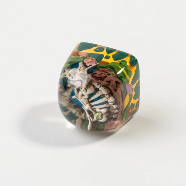 Alt view image 6 of 7 - ULTRAEQUIP Artisan Keycaps Skull Resin Escape Custom 1U SA Prolfile Handmade for MX Switch Mechanical Keyboards Key Cap (Tricerato_Fossil_Keycap)