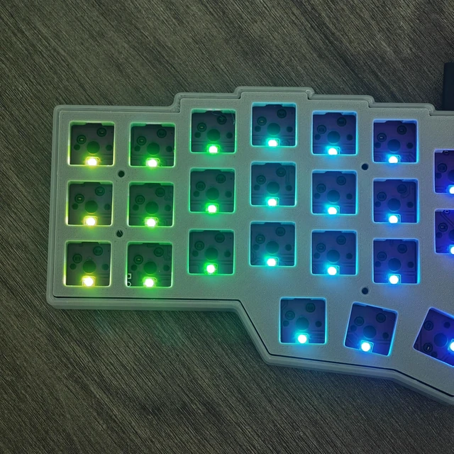 Alt view image 4 of 7 - YMDK Split Keyboard Corne V4.1 46 Keys Ergonomic Hotswappable 40% Layout 3D PLA RGB QMK Vial All Key Programmable Mini Independent Gaming Keyboard Kit