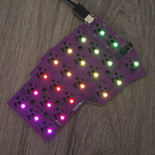 Alt view image 3 of 7 - YMDK Split Keyboard Corne V4.1 46 Keys Ergonomic Hotswappable 40% Layout 3D PLA RGB QMK Vial All Key Programmable Mini Independent Gaming Keyboard Kit