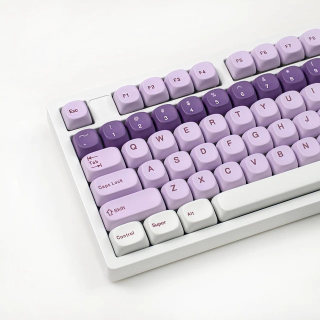 Main image of MOA Profile Cute Keycaps, 135 Keys Purple PBT Custom Keyboard Key Cap Set | Dye-Sublimation PBT Keycap, Compatible for 61/64/68/84/87/100/104/108 Cherry MX Mechanical Keyboards