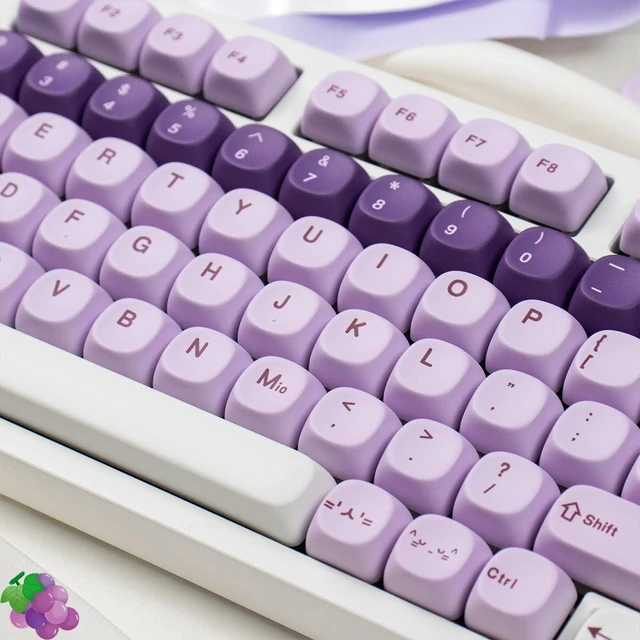 Alt view image 3 of 7 - MOA Profile Cute Keycaps, 135 Keys Purple PBT Custom Keyboard Key Cap Set | Dye-Sublimation PBT Keycap, Compatible for 61/64/68/84/87/100/104/108 Cherry MX Mechanical Keyboards