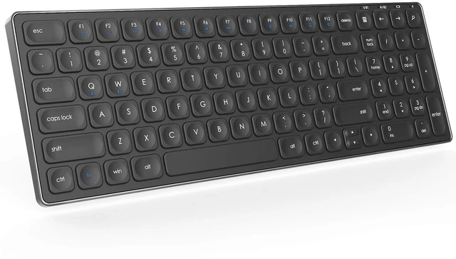 Main image of PINKCAT Wireless Keyboard, Rechargeable Bluetooth Keyboard, Slim Ergonomic Keyboard for Computer Windows PC Desktop Notebook Laptop, Stainless Steel Metal Build - (Metal Black)