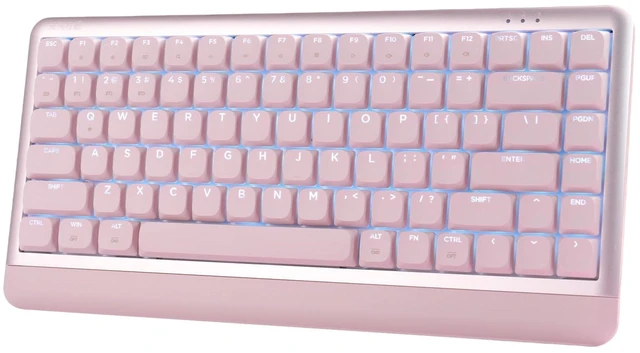 Main image of DAREU Low Profile Keyboard,84 Keys Mac Keyboard,Programmable Keys Keyboards | Hot Swappable Wireless Computer Keyboard RGB Backlit, Gasket Mounted, Support Bt / 2.4GHz / USB-C for Windows Mac (Pink)
