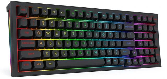 Main image of Redragon K723 Wireless Mechanical Gaming Keyboard, Creamy Switches, Black | Bluetooth/2.4G/USB-C Wired, RGB Backlit, Hot Swappable Pre-lubed, 96% Custom Gasket Structure for PC/Mac/PS/Xbox