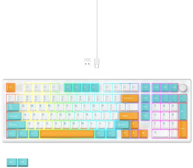 Main image of LUMI101 Wireless Mechanical Keyboard,Full-size Keyboard With Numeric Keypad | Tri-Mode BT5.0/2.4GHz/USB-C Hot Swappable Custom Keyboard,RGB Backlit Computer Gaming Keyboards for PC/Tablet/PS/Xbox(Blue