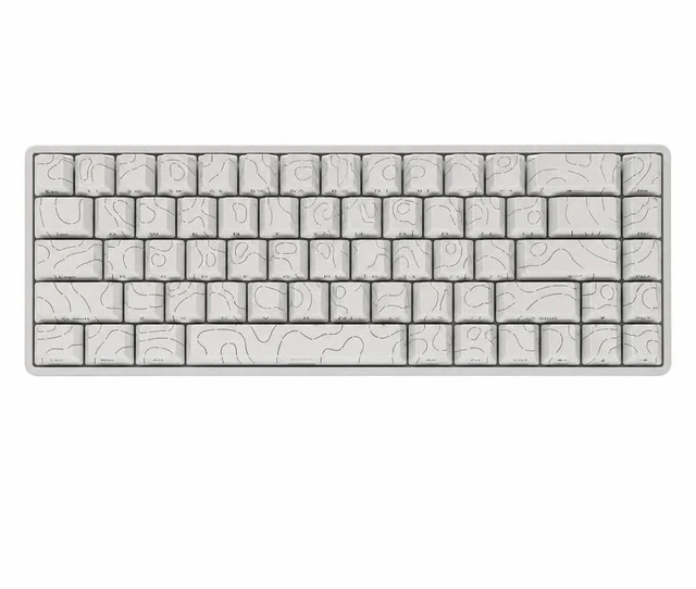Main image of SOTRUST S68 Magnetic Switch Keyboard Hot-swappable keycaps Switch Puller Included8000Hz Polling Rate0.2ms Latency Wried White Topographic Pattern