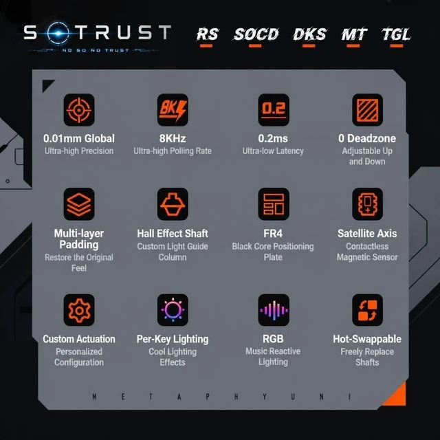 Alt view image 2 of 7 - SOTRUST S68 Magnetic Switch Keyboard Hot-swappable keycaps Switch Puller Included8000Hz Polling Rate0.2ms Latency Wried White Topographic Pattern