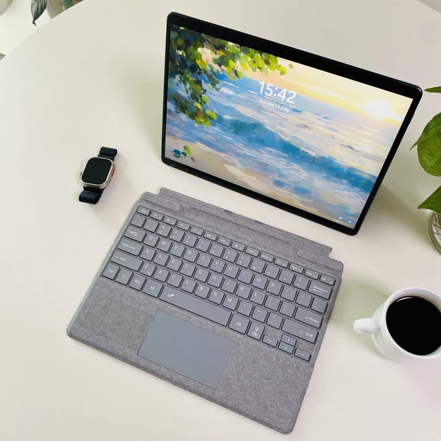 Alt view image 6 of 7 - mobee Keyboard for Microsoft Surface Pro Copilot+ (11th Edition) / Pro 11/10 / 9/8 / X, 13 inch, Detachable Type Cover with Touchpad, Pen Holder (Ash)
