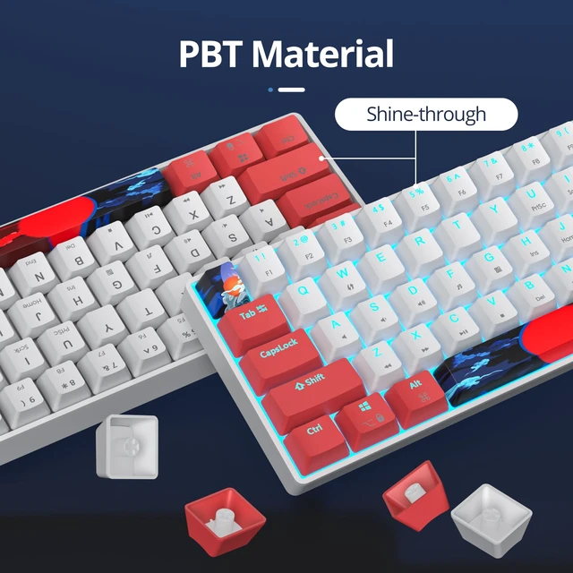 Alt view image 6 of 6 - surmen 60% Wired Mechanical Gaming Keyboard, 61 Keys Backlit Ultra-Compact Mini Office Keyboard 60 Percemt with Linear Red Switch for PC/Mac Gamer, Typist (61 Red White)