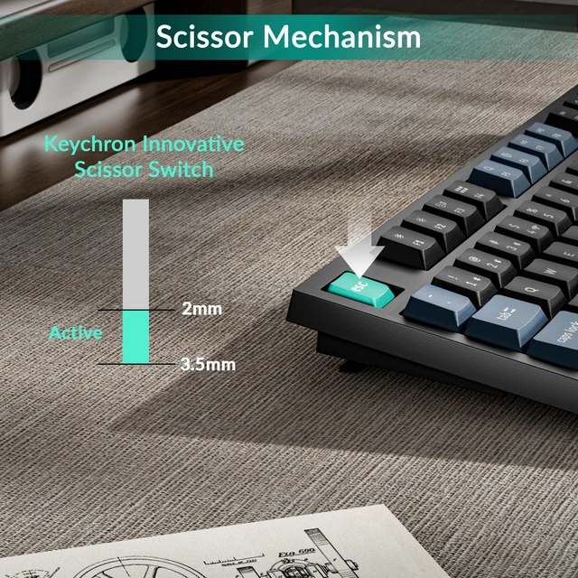 Alt view image 2 of 7 - Keychron B31 Wireless Silent Keyboard, 75% Layout Quiet Typing | 2.4 GHz/Bluetooth 5.2/USB-C Wired, Launcher Customizable Programmable, Ergonomic Support, Compatible for Mac Windows Linux