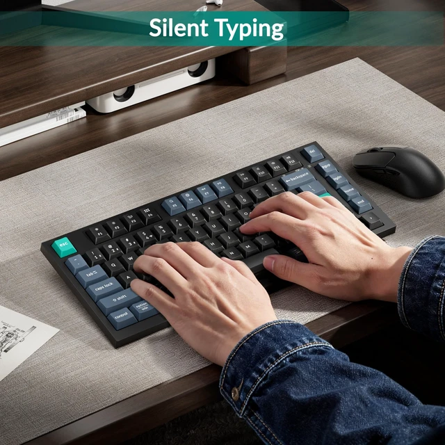 Alt view image 3 of 7 - Keychron B31 Wireless Silent Keyboard, 75% Layout Quiet Typing | 2.4 GHz/Bluetooth 5.2/USB-C Wired, Launcher Customizable Programmable, Ergonomic Support, Compatible for Mac Windows Linux