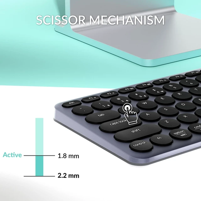 Alt view image 3 of 7 - Keychron B5 Pro Ultra-Slim Full-Size Wireless Keyboard, 112-Key Layout with Number Pad, 2.4 GHz Bluetooth 5.2 USB-C, 1000 Hz Polling, Launcher, 300 Hours Working Time, Mac Windows Linux - Space Gray