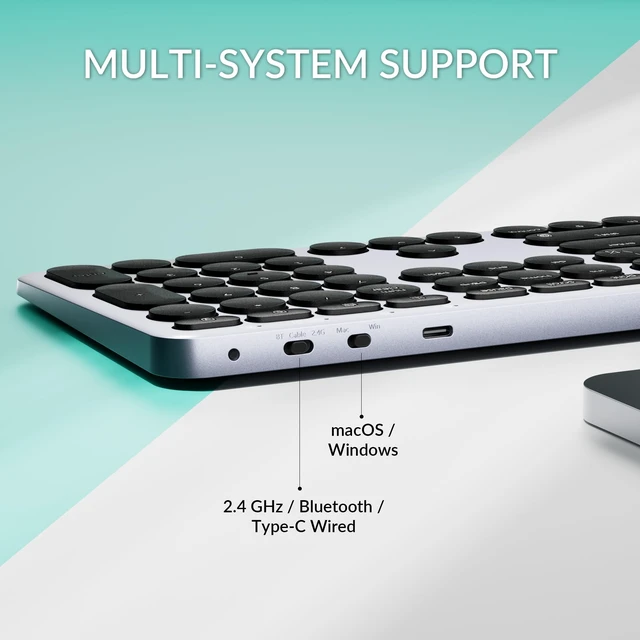 Alt view image 5 of 7 - Keychron B5 Pro Ultra-Slim Full-Size Wireless Keyboard, 112-Key Layout with Number Pad, 2.4 GHz Bluetooth 5.2 USB-C, 1000 Hz Polling, Launcher, 300 Hours Working Time, Mac Windows Linux - Space Gray