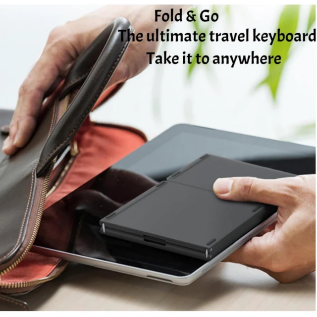 Alt view image 6 of 7 - Foldable Bluetooth Keyborad with Touchpad,Small Tri-Folding Travel Mini Compact Wireless Portable Keyboard for PC Laptop iPad Tablets Smartphone Universal Android Windows iOS, Sync Up to 3 Devices