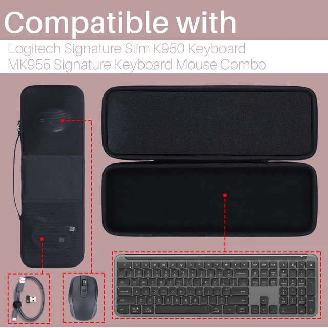 Alt view image 2 of 7 - Lebakort Hard Case Compatible with Logitech Slim K950 MK955 Signature Slim Keyboard and Mouse Combo