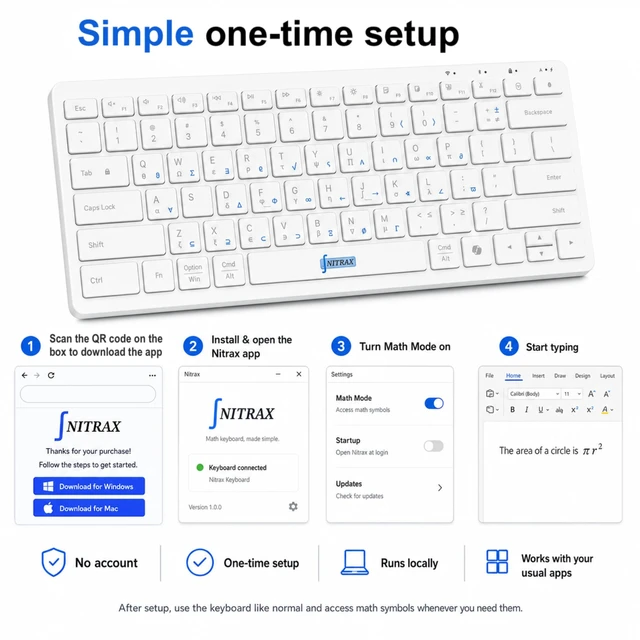 Alt view image 4 of 7 - Mathematical Keyboard Type Math Faster on Your Computer | Insert Math Symbols & Greek Letters Directly in Word, Google Docs and More Windows & Mac Compatible