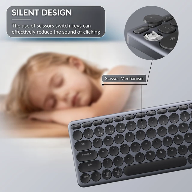 Alt view image 6 of 7 - Keychron B4 Pro Ultra-Slim 96% Wireless Keyboard, Bluetooth/2.4 GHz/Wired Connection Keyboard with Numpad, Launcher, Up to 300 Hours Battery Compatible with Mac Windows Linux - Space Gray