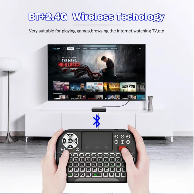 Alt view image 5 of 7 - Mini Bluetooth Keyboard with Touchpad,Blacklit Portable Dual Mode(2.4G Wireless+BT) Keyboard Mouse Combo,Rechargable Handheld Remote Controller Gaming Keypad for PC,Tablet,Laptop Smart TV Box Windows