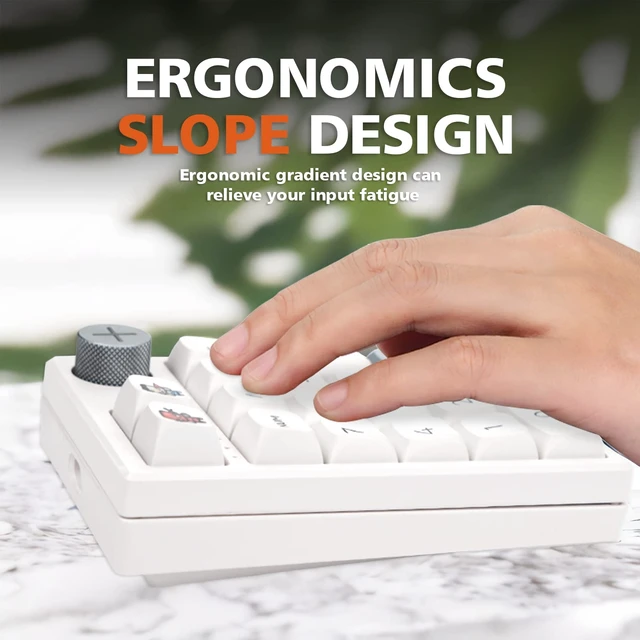 Alt view image 4 of 7 - Darmoshark K3 Pro Three Mode 2.4G/BT5.0/USB-C Wireless Bluetooth Mechanical Number Keyboard - 19 Key Mini Portable RGB Backlight Game Keyboard