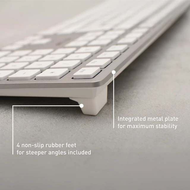 Alt view image 5 of 6 - Cherry KC 6000C for MAC, Wired Mac Keyboard with Number Pad, USB-C Connection, Whisper-Quiet Keys, Thin Design, SX Scissor Switches, QWERTY, Silver/White
