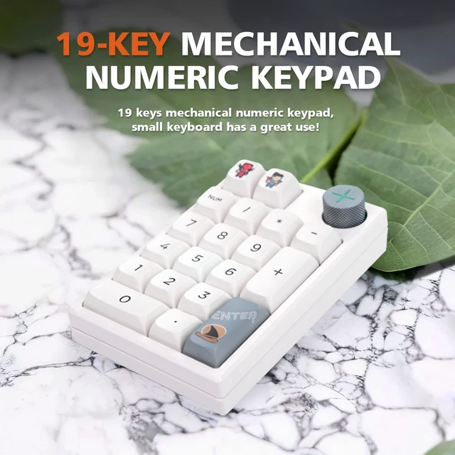 Alt view image 3 of 7 - Darmoshark K3 Pro Three Mode 2.4G/BT5.0/USB-C Wireless Bluetooth Mechanical Number Keyboard - 19 Key Mini Portable RGB Backlight Game Keyboard