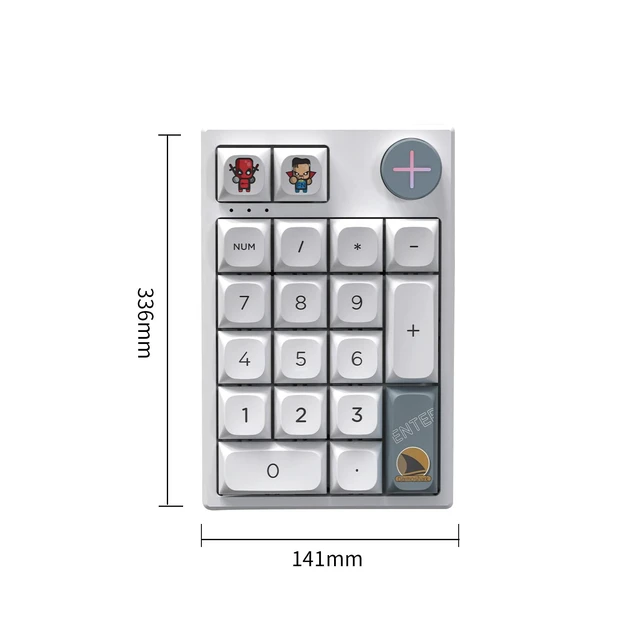 Alt view image 7 of 7 - Darmoshark K3 Pro Three Mode 2.4G/BT5.0/USB-C Wireless Bluetooth Mechanical Number Keyboard - 19 Key Mini Portable RGB Backlight Game Keyboard