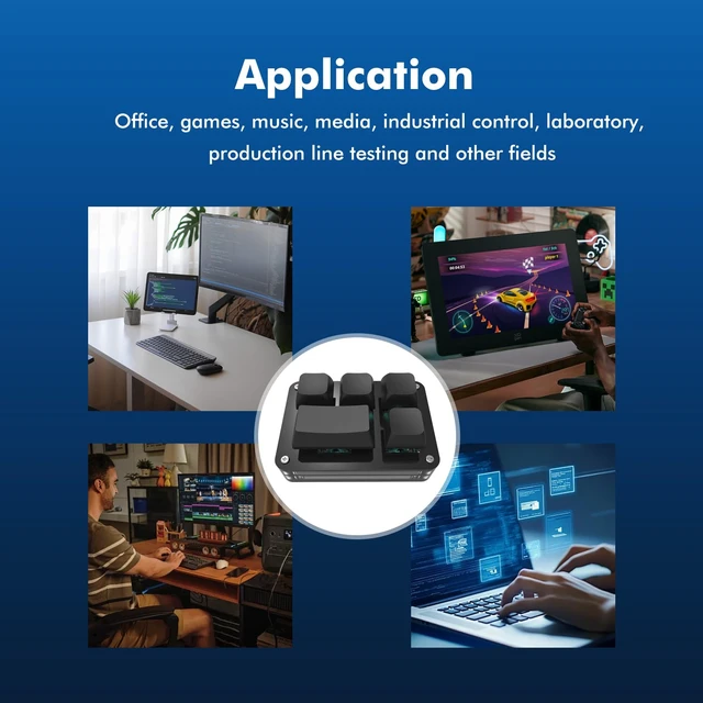 Alt view image 7 of 7 - LUKCOZMO Programmable 5-Key Mini Gaming Keypad with RGB Backlit & USB Drive | 5-Key Macro Programmable Mini Gaming Keyboard with USB Flash Drive, One Handed Keypad RGB LED Backlit