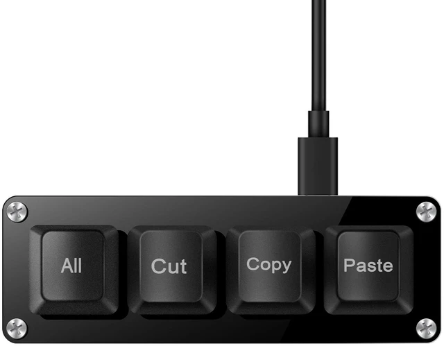 Main image of Mini 4-Key Copy Paste Programmable Keyboard Hotswappable Mechanical Switch | For Rhythm Games Mini RGB Gaming Keypad for Customized Macros Office Work Shortcut Keys