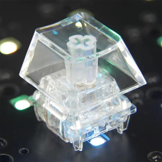Alt view image 2 of 6 - Elacgap Blank Crystal Transparent Keycaps PC Material 1U Cherry Profile R4 Keycap for MX switches Mechanical Keyboard Backlit (Cherry Transparent, 100pcs)