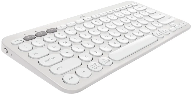 Main image of Logitech Pebble Keys 2 K380s Wireless Bluetooth Keyboard - Tonal White | Slim portable compact Bluetooth keyboard, customizable keys, switch between 3 paired devices with Easy-Switch buttons.