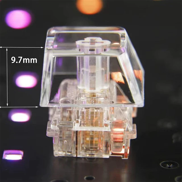 Alt view image 3 of 6 - Elacgap Blank Crystal Transparent Keycaps PC Material 1U Cherry Profile R4 Keycap for MX switches Mechanical Keyboard Backlit (Cherry Transparent, 100pcs)