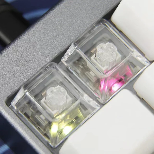 Alt view image 5 of 6 - Elacgap Blank Crystal Transparent Keycaps PC Material 1U Cherry Profile R4 Keycap for MX switches Mechanical Keyboard Backlit (Cherry Transparent, 100pcs)