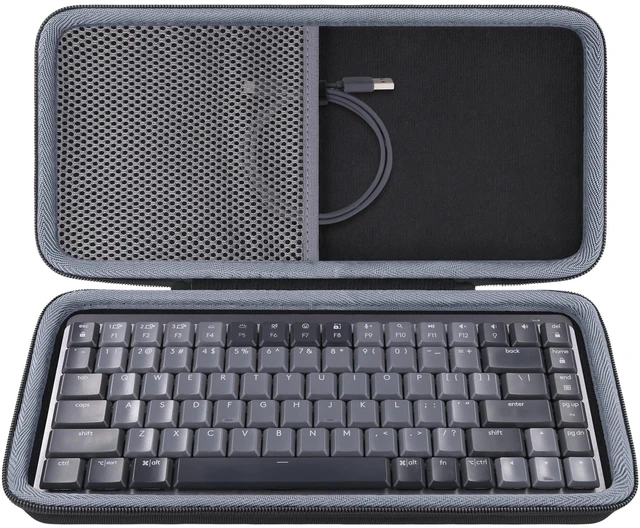 Main image of Syongsion Hard Case for Logitech MX Mechanical Mini Keyboard, Black | Features a Mesh Pocket for Accessories. Sturdy Handle for Easy Carrying. Provides Shockproof, Scratch-Resistant Protection