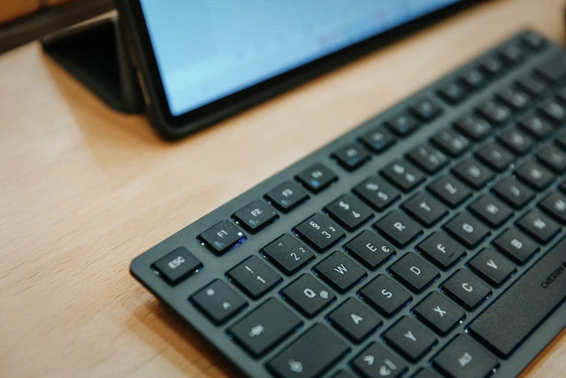 Alt view image 5 of 6 - Cherry KW 7100 Mini Multi Device Compact Keyboard with Bluetooth. (Cherry Blossom)