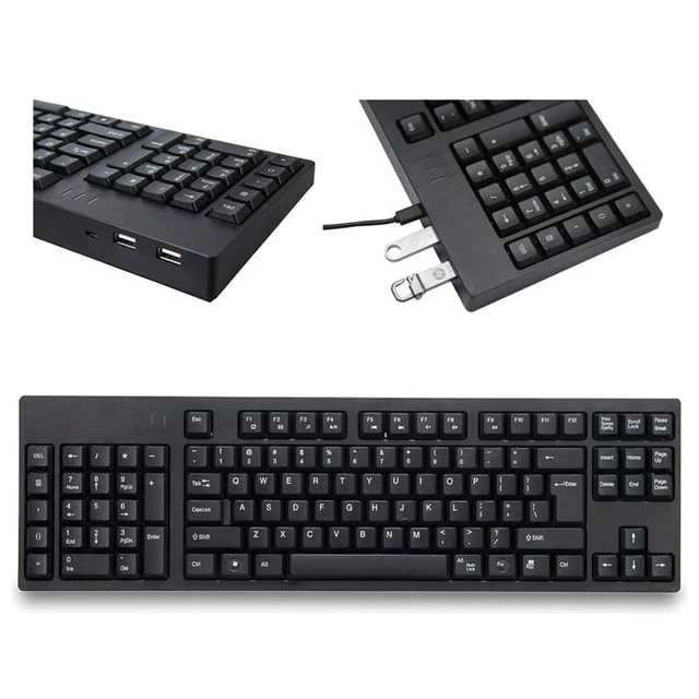 Alt view image 3 of 5 - M MC Saite MCSaite Left-Handed Keyboard, Wired Ultra-Thin Keyboard USB Port with 2 Hubs Portable Scissors Foot Structure Fit with Professional or Industrial Use for Computer Laptop Mac Notebook