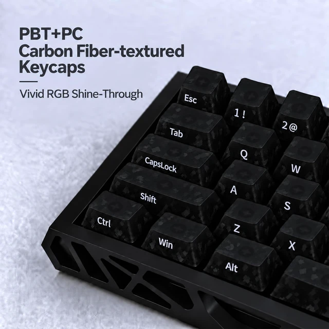 Alt view image 2 of 6 - K KAVLORN 60% Mechanical Gaming Keyboard Wired, Hot Swappable Blue Switch, RGB Backlit, 61 Key Compact Keyboard with Hollow Shell, Programmable, Ergonomic Design for PC,Mac,Office, Gaming
