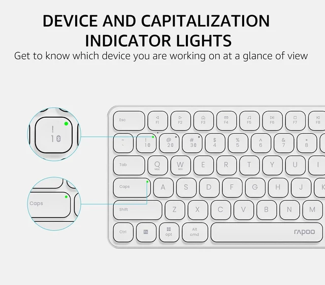 Alt view image 6 of 7 - Rapoo E9310M Wireless Keyboard for Mac/iPad/PC, Multi-Device Bluetooth Keyboard with Number Pad, Low-Profile, Quiet Typing, 99-Key, Battery Powered, Support 4 Devices for Windows, Linux, Chrome, Mac
