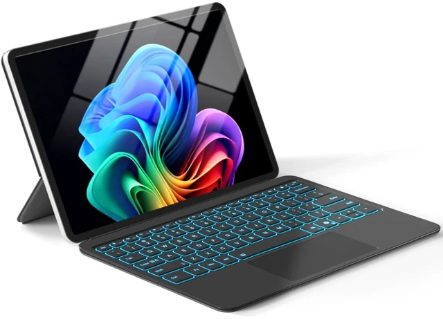Main image of Surface Pro 12 Keyboard, 7 Color Backlits Bluetooth Magnetic Keyboard | Wireless Type-Cover for Microsoft Surface Pro 12 inch 2025, Auto Sleep/Wake Multi-Touch Trackpad, Ultra-Slim USB-C Recharge