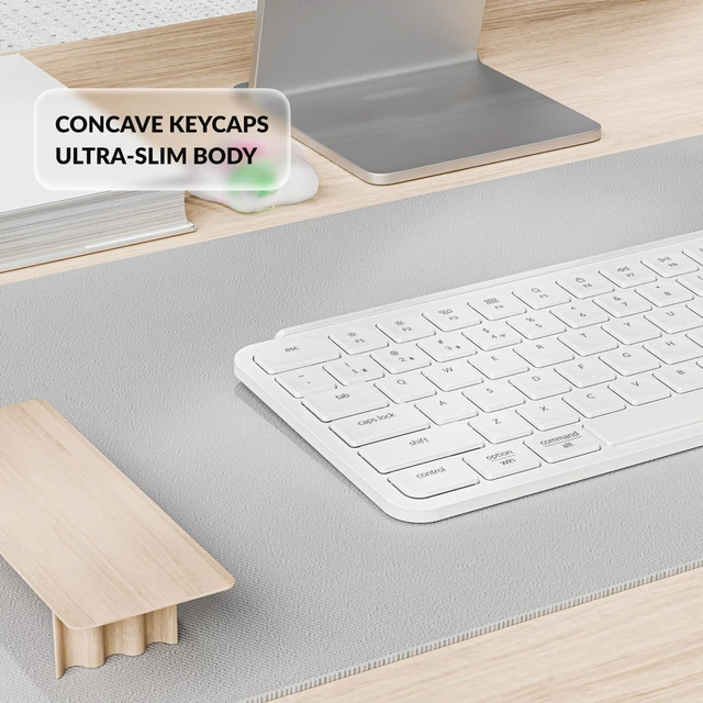 Alt view image 6 of 6 - Keychron B2 Pro Ultra-Slim Wireless Keyboard, 96% 98-Key Layout with Numeric Keypad, 2.4 GHz Bluetooth 5.2 USB-C, ZMK Launcher, 1000 Hz Polling, Up to 300 Hours, Mac Windows Linux - Ivory White