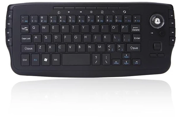 Main image of Mini Ergonomic Keyboard Trackball Air Mouse 1200dpi Function TV 2.4G Wireless Keyboard with trackball Mouse Keyboartd Combo for Lapotp PC TV Remote Controller HTPC (Black)