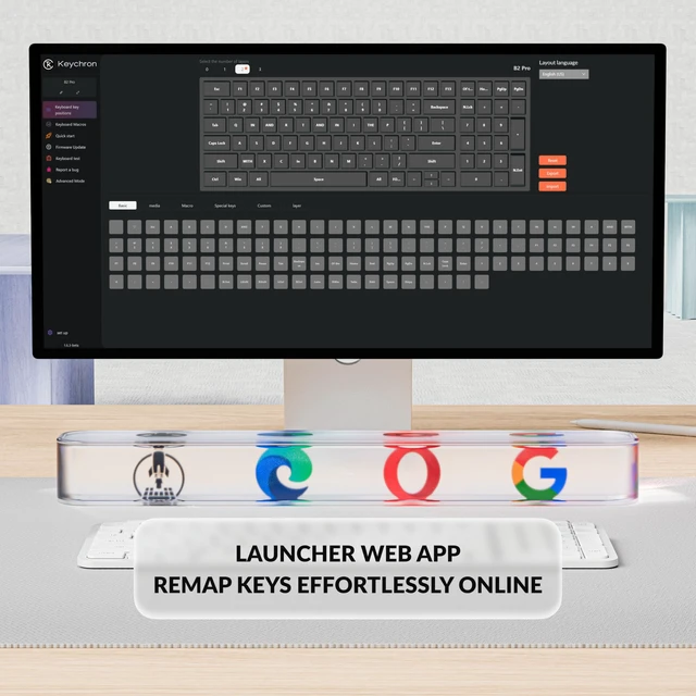 Alt view image 3 of 6 - Keychron B2 Pro Ultra-Slim Wireless Keyboard, 96% 98-Key Layout with Numeric Keypad, 2.4 GHz Bluetooth 5.2 USB-C, ZMK Launcher, 1000 Hz Polling, Up to 300 Hours, Mac Windows Linux - Ivory White