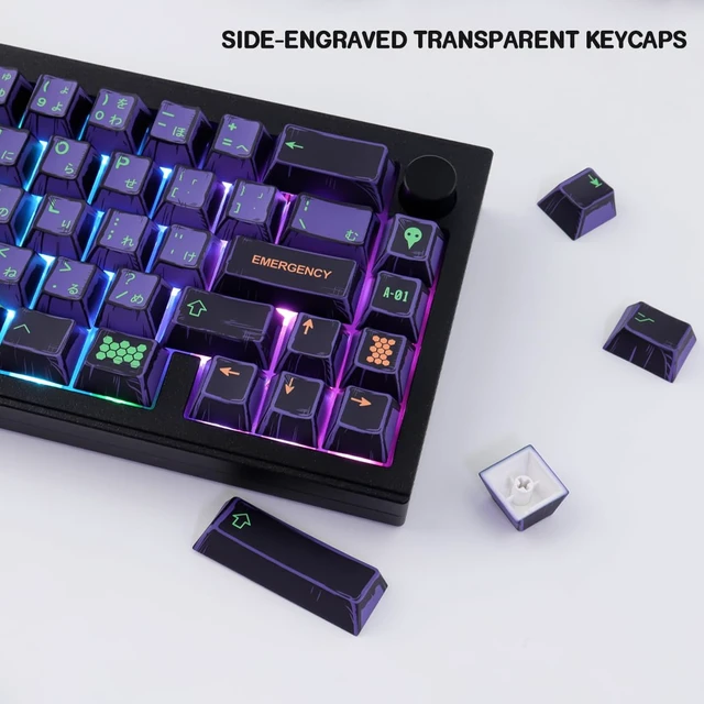 Alt view image 2 of 3 - JOMKIZ PBT Keycaps,78 Keys Mecha Dye Sublimation Cherry Profile Keycaps Japanese Keycap Set for Cherry MX Switches ASIN Layout Mechanical Keyboards