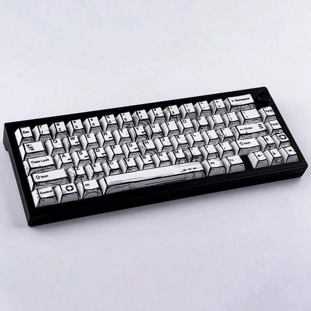 Alt view image 3 of 7 - Heykit PBT Keycaps - Japanese Manga Theme Keycaps for 60%, 65%, 75%, 100% Keyboard, 131 Keys Dye-Sub Custom Cherry Profile Keycap, Minimalist Style Key Caps for Cherry MX Mechanical Keyboard, White