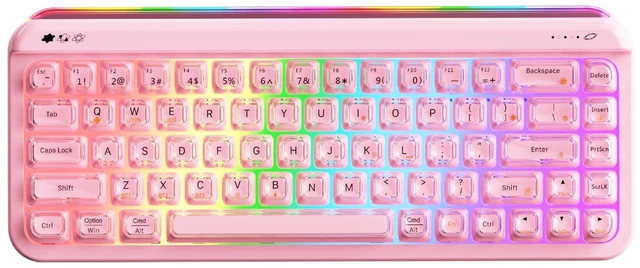 Main image of AJAZZ AF68 Wireless Membrane Keyboard, 68% Layout 68-Key Gaming Keyboard, 2.4 GHz/Type-C/BT, RGB Lighting Effects with Integrated Side Light Bar, 4000mAh Battery, Translucent Keycaps