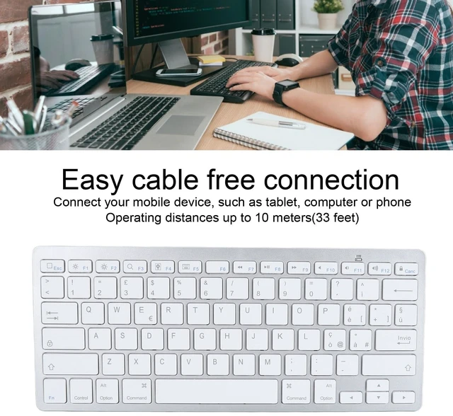 Main image of Compact Bluetooth Keyboard for Laptops | Slim Scissor Switch, Multi System Support, 10M Range, Portable Travel, Silent Typing