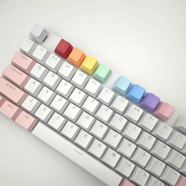Alt view image 6 of 7 - Elacgap OEM Profile Blank Keycaps PBT Rainbow Mixed Colors 1U R4 Keycap for MX switches Mechanical Keyboard (Mixed Colors, 100pcs)