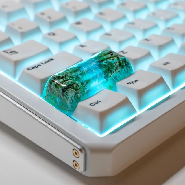 Alt view image 3 of 7 - ULTRAEQUIP Artisan Keycaps - Spring Mood Shine Through Resin 2.25U Custom Translucent Handmade Keycaps for Mechanical Keyboard (Shift Enter)