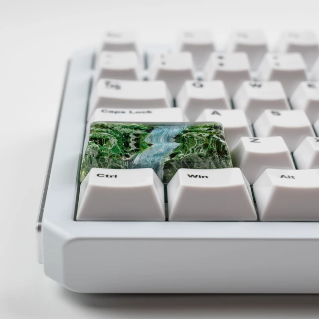 Alt view image 4 of 7 - ULTRAEQUIP Artisan Keycaps - Spring Mood Shine Through Resin 2.25U Custom Translucent Handmade Keycaps for Mechanical Keyboard (Shift Enter)
