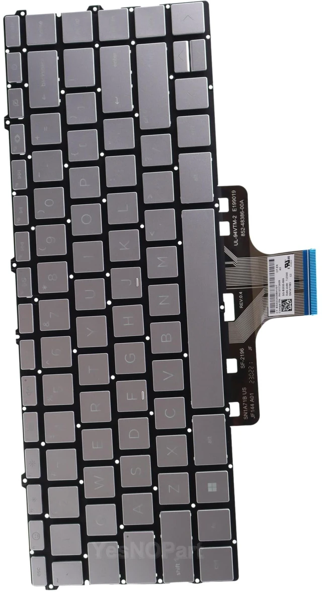 Alt view image 5 of 5 - YESNOPART Laptop Backlit Keyboard Replacement for HP Envy X360 15-EW 15-EY 15Z-EY000 15t-EW000 15-EW0013DX 15-EY0023DX - Silver
